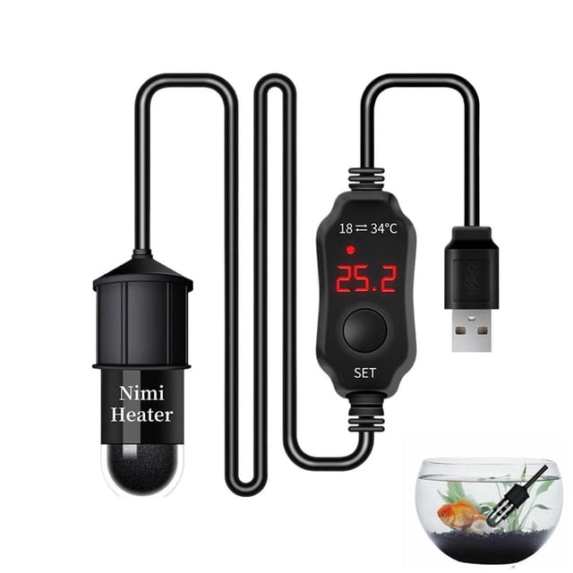 Mini USB Constant Temperature Heating Rod Adjustable Fish Heater for Aquarium Tank