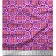 thumbnail image 1 of Soimoi Purple Cotton Duck Fabric Floral Damask Print Fabric by the Yard 42 Inch Wide, 1 of 3