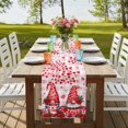 thumbnail image 4 of Table Runners 70 Inches Long Dress Scarves, Valentine's Day Farmhouse Coffee/Dining/Kitchen Table Decor, Holiday Table Runner, Loves Gnomes Roses Romantic Pink Plaid 13x70 Inch, 4 of 9