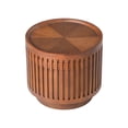 thumbnail image 4 of Round Wooden Side Table with Hidden Storage - Boho Accent Table, 4 of 10