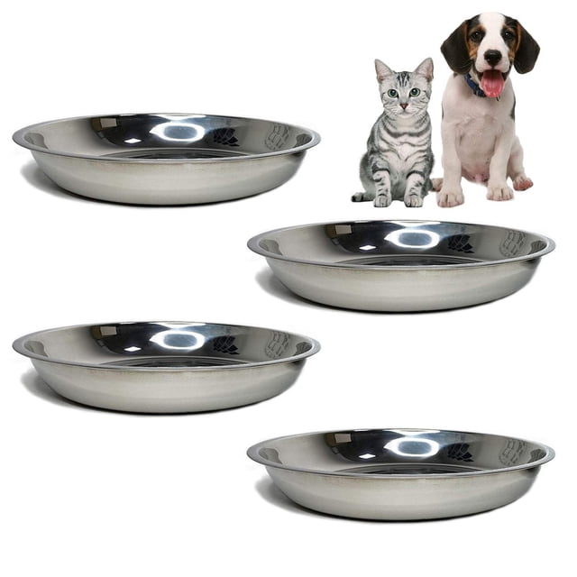 Juego de 4 tazones para mascotas kathson de acero inoxidable con alivio para bigotes