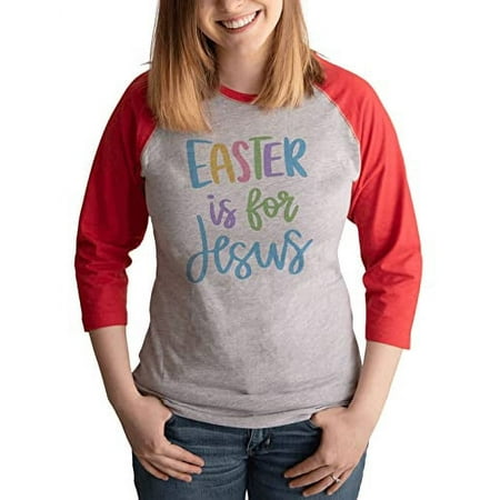 7 ate 9 Apparel Women s Happy Easter Shirts – Funny Jesus is Eggcellent Red Shirt Large