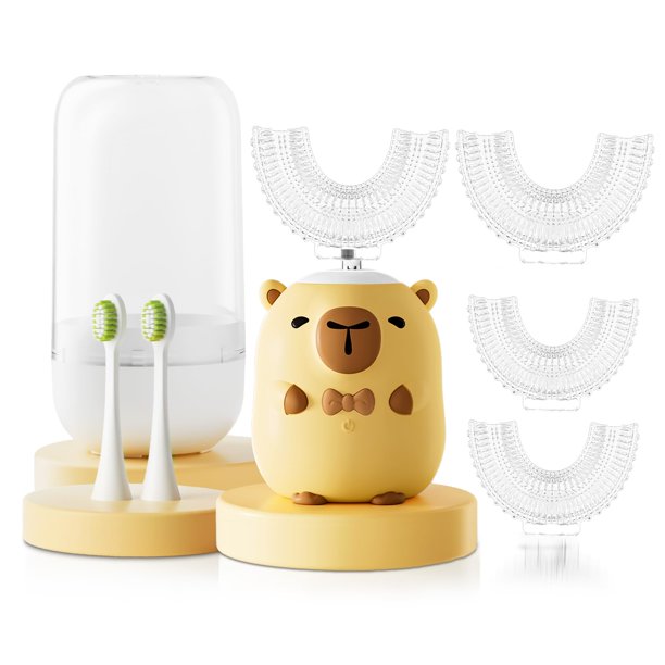 Cepillo de dientes eléctrico ELOTAME Kids en forma de U con 6 cabezales