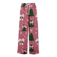 thumbnail image 6 of Ladies' Loose And Casual Christmas Printed Wide Leg Pants With Elastic Waistband Drawstring And Pocket Pants, Comfortable Home and Sleepwear Bottoms for Winter, Hot Pink, XL, 6 of 6