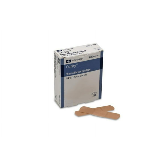 Curity Adhesive Strip - 3/4 X 3 Inch, Sheer, Plastic, Sterile, 50 Count