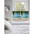 thumbnail image 4 of Half Window Curtains 24 Inches Long, Ocean Beach Window Treatment Curtain Drapes, Palm Trees Summer Tropical Island Seaside Short Curtains Tiers for Kitchen Over Sink, 27.5"x24", 2 Panels, 4 of 7