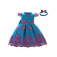 thumbnail image 1 of FOCUSNORM Little Girls Mesh Princess Dress Lace Edge Formal Skirt + Headwear, 1 of 7