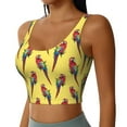 thumbnail image 2 of Sports Bras For Women Workout Tank Tops, Painted Colorful Cute Parrots Running Vest With Removable Cups, 2 of 2