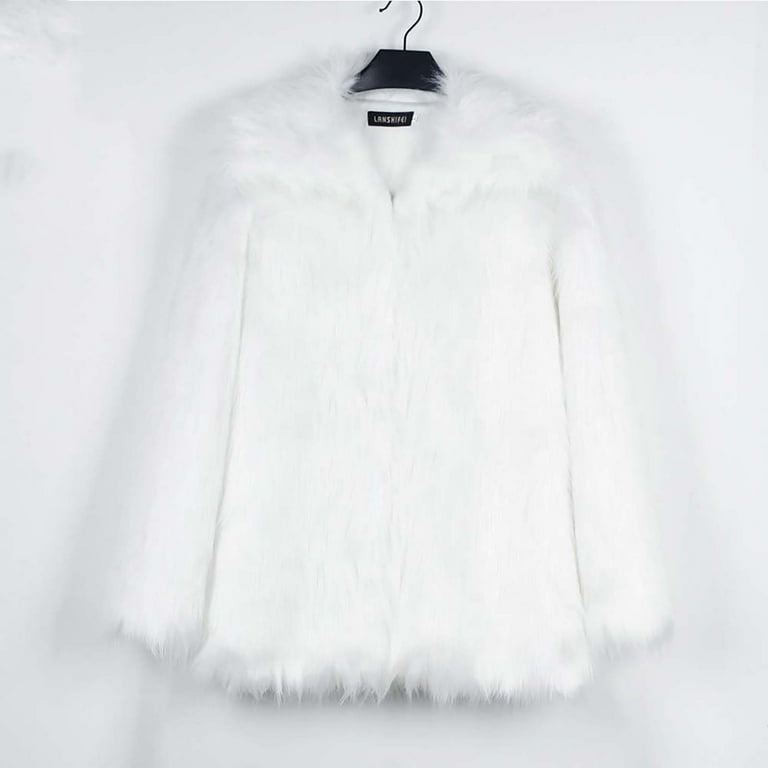 andwang White mix fake fur coat SHORTサイズ Off White Short Faux Fur Coat. Unisex Cut. 100% Polyester