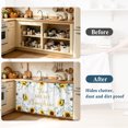 thumbnail image 4 of Sunflower Cabinet Curtain 32"Wx55"L, Dustproof Pantry Door Curtain with Self Adhesive Tape, Summer Botanical Green Eucalyptus Leaves Tall Storage Cover Privacy Drape for Bathroom Kitchen Laundry Room, 4 of 9