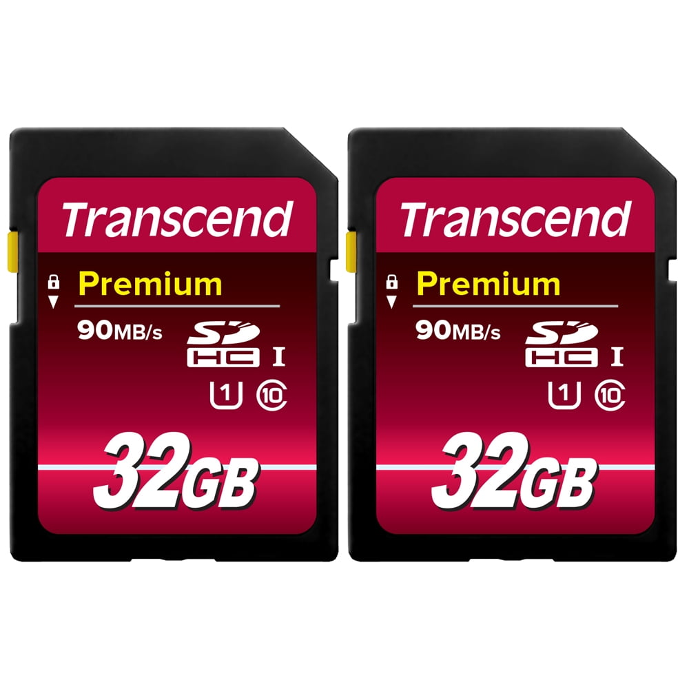2X Transcend 32GB SDHC Class10 UHSI 90 MB/s Memory Card