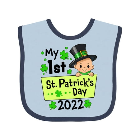 

Inktastic My 1st St. Patrick s Day 2022 Cute Baby in Top Hat Gift Baby Boy or Baby Girl Bib