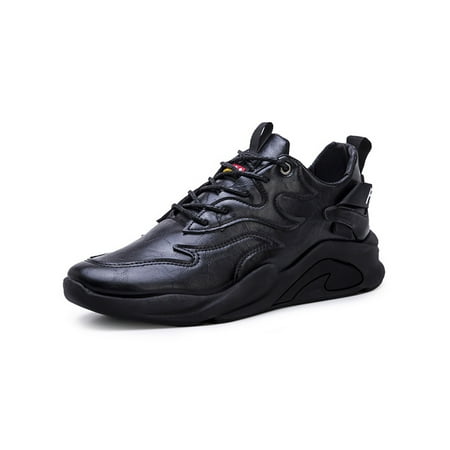 

Lacyhop Mens Casual Sneaker Lace Up Sneakers Low Top Running Shoes Gym Lightweight Walking Shoe Fashion Non Slip Black Warm Shoes 7