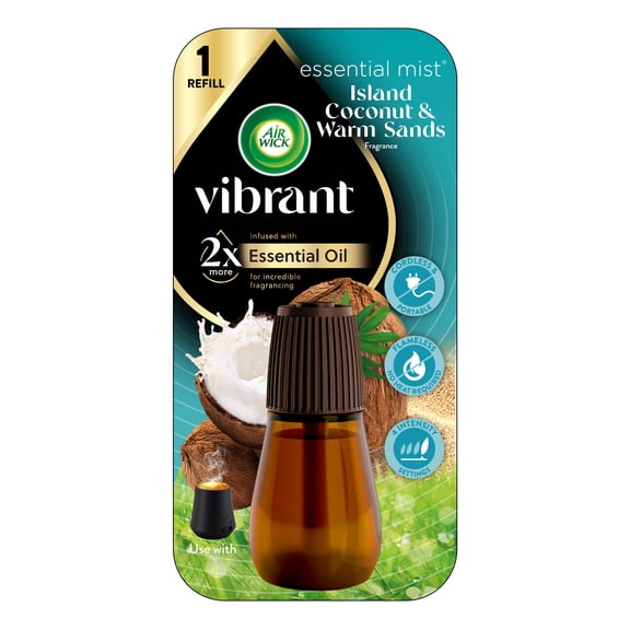 Air Wick Essential Mist Vibrant Oil Diffuser Refill, Air Freshener, Island Coconut & Warm Sands, 1 Count
