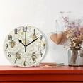 thumbnail image 2 of WOBOGO Honeycomb with Bees Pattern Wall Clock 10in Silent Mechanism Battery Operated Retro Style for Living Room Bedroom and Kitchen Black Pointer, 2 of 10