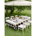thumbnail image 4 of Outdoor Tablecloth with Umbrella Hole for Patio/Picnic/Party/Camping, Lemon Waterproof Table Cloth Rectangle Table Cover Washable, Summer Botanical Black White Plaid Pastoral (60"x 84"), 4 of 8