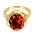 thumbnail image 2 of Mauli Jewels Women's 4.53 Carat Garnet and Diamond Flower Ring in 10K Yellow Gold, 2 of 6