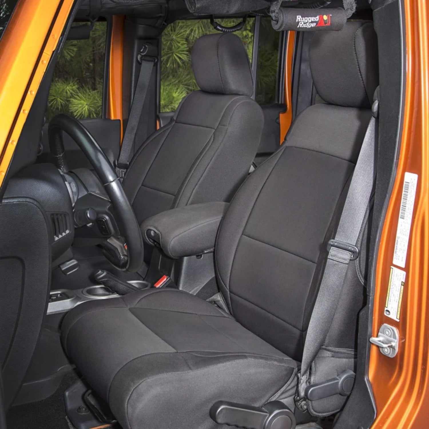 Rugged Ridge by RealTruck Seat Covers for Wrangler JK | Front, Neoprene, Black | 13215.01 | Compatible with 2011-2018 Jeep Wrangler JK
