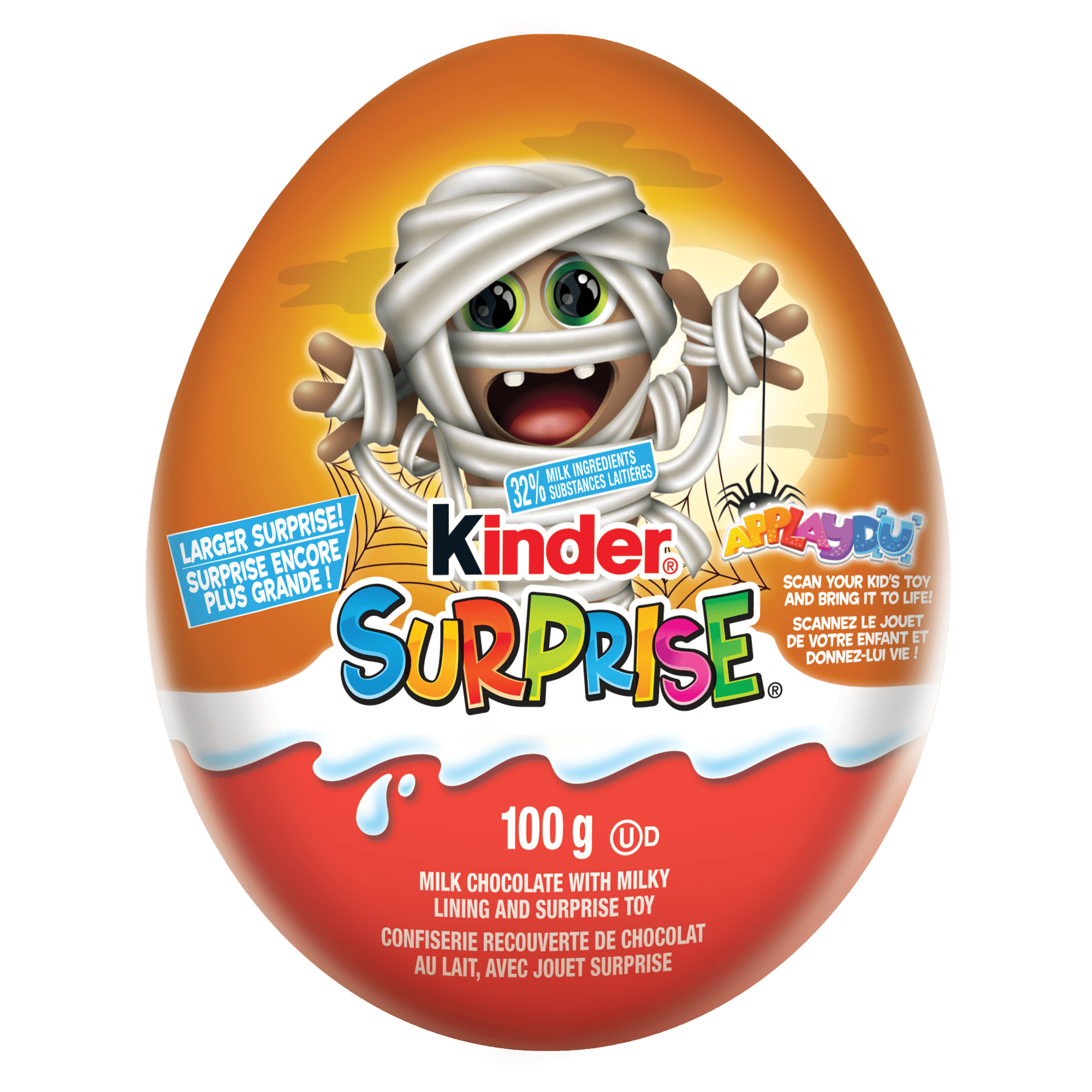 KINDER SURPRISE Milk Chocolate Egg with Toy, Halloween Gift with