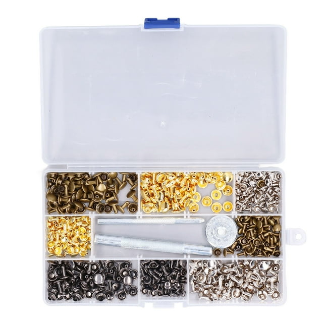 Rivet DIY, 240 Pcs Rivet en Cuir Double Rivet en Tissu Attache de Rivet en Cuir Performance Prouvée