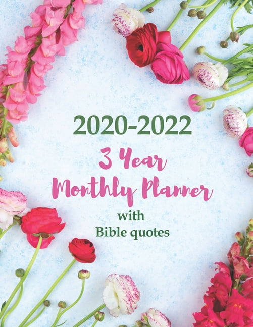 20202022 3 Year Monthly Planner with Bible quotes Large