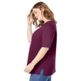 thumbnail image 3 of Woman Within Plus Size Perfect Elbow-Sleeve Square-Neck Tee, 3 of 6