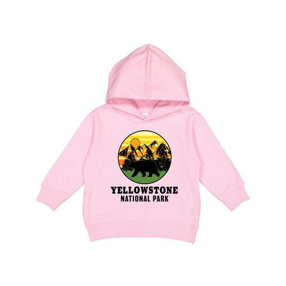 Inktastic Yellowstone National Park with Bear Mountains and Trees Cricle Toddler Hoodie