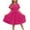 Hot Pink, variant on Arshiner Girls Dresses Summer Ruffle Sleeve Flowy Swing Elastic Waist Party Valentines' Day Dress for Kids