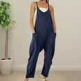 thumbnail image 4 of Women Long Casual Jumpsuits Sleeveless Loose Spaghetti Strap with Pockets - Summer Rompers, 4 of 8