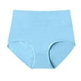 thumbnail image 2 of HUPOM Womens Cotton Underwear Panties For Girls High Waist Leisure None Elastic Waist Blue XL, 2 of 4