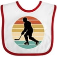 thumbnail image 3 of Inktastic Hockey Player Retro Sunset Boys or Girls Baby Bib, 3 of 4