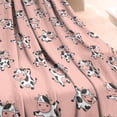 thumbnail image 3 of Pink Cow Happy Pattern Blanket,Comfortable Soft Lamb Wool Throw Blanket,All Season,Warm Lightweight Blankets for Sofa Bed Couch Living Room Chair,60"x80", 3 of 4