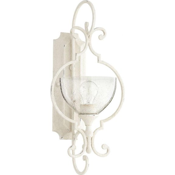 1 Light Traditional Wall Sconce with Clear Glass-21.75 inches H By 10 inches W-Persian White Finish Bailey Street Home 183-Bel-2534762