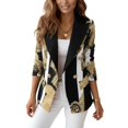thumbnail image 4 of BODOAO Women's 2026 Trendy Double Breasted Blazer Jacket with Various Prints, Long Sleeve Versatile Suit Coat for Work, Office, Party, Meetings and Casual Daily Outfits Black 2XL, 4 of 5