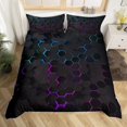 thumbnail image 1 of Geometric Duvet Cover Multicolor Honeycomb Hexagon Bedding Set Geometric Theme Metal Texture Streamline Polyester Qulit Cover, 1 of 7