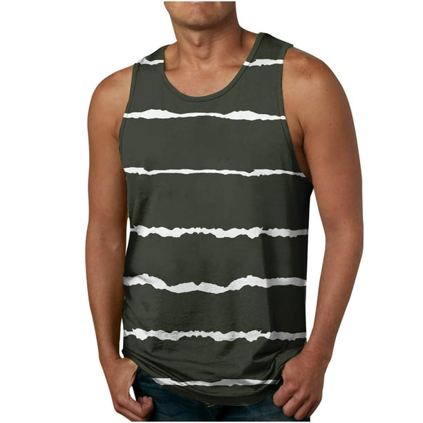 Yuwull Men's Tank Top Mens Muscle Shirts Trendy Mens Tanks Cotton ...