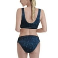 thumbnail image 3 of Picia Blue Glitter Retro Women's High Waisted Bikini Scoop Neck Swimsuit Two Pieces Bathing Suit-, 3 of 8