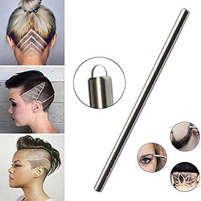 Tijeras de peluquería Profesional Magia Grabado Barba Tijeras para el cabello Ceja Carve Pen Peinado Pluma grabada + 10 piezas Cuchillas Ormromra LN-1647