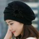 thumbnail image 2 of Gorros de invierno para mujer, gorros de lana para hombre, gorro de punto de ganchillo con flores a la moda, gorro cálido de invierno, boina, 2 of 5