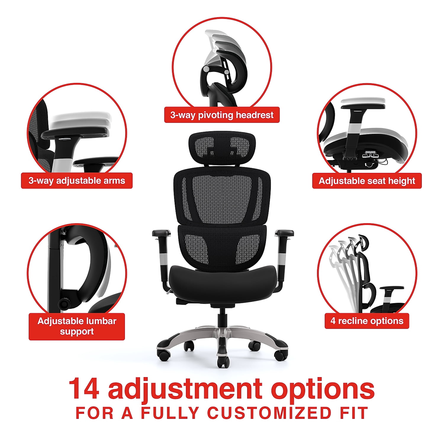 Staples Hyken Pro Ergonomic Fabric Swivel Task Chair Black (ST63228)