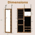 thumbnail image 3 of Costway Wall Mounted Jewelry Cabinet Door Hanging Jewelry Armoire with Full-Length Mirror Rustic Brown, 3 of 10
