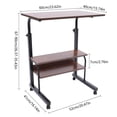 thumbnail image 5 of TOOL1SHOoo New Mobile Sofa Side Table Brown Laptop Book Desk with Wheels Height Adjustable, 5 of 11