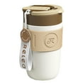 thumbnail image 1 of Taza de acero inoxidable de 400 ml con tapa, adecuada para estudiantes, trabajadores de oficina, hervidor deportivo de acero inoxidable., 1 of 5