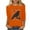 DT-Orange, variant on Women's Halloween Long - Sleeve Top, Raven & Pumpkin Print, Regular Fit, Durable Material, Halloween Fun & Daily Use
