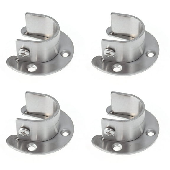 4 PCS U Brackets Oval Rod End Supports Closet Rod Holder Black Curtain Rod Curtain Rod Holder Hanging Curtain Brackets