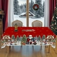 thumbnail image 4 of Likewised Christmas Tablecloth, Joyful Festive Classic Christmas Tablecloth, Festive Holiday Dining Table Cover Fall Tablecloths, Washable for Party Picnic Dinner Decor (Round), 4 of 4