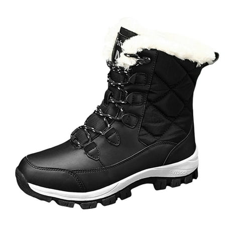 

VMESZQFG Women s Slip On Sneakers Sock Boots Heels Mid Calf Cotton Long Snow Booties Keep Warm For Women Snow Long Knee Hign Boots Women s Boots Rope Boots Sneakers for Women Black