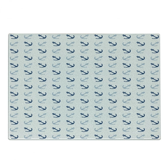Anchor Cutting Board, Simple Classical Maritime Ocean Aquatic Theme Pattern Sailing Hobby, Decorative Tempered Glass Cutting and Serving Board, Small Size, , by Ambesonne