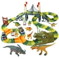 thumbnail image 1 of Set Track Playset IQkidz Dinosaur World con 1 coche de dinosaurio, 216 piezas, 1 of 9