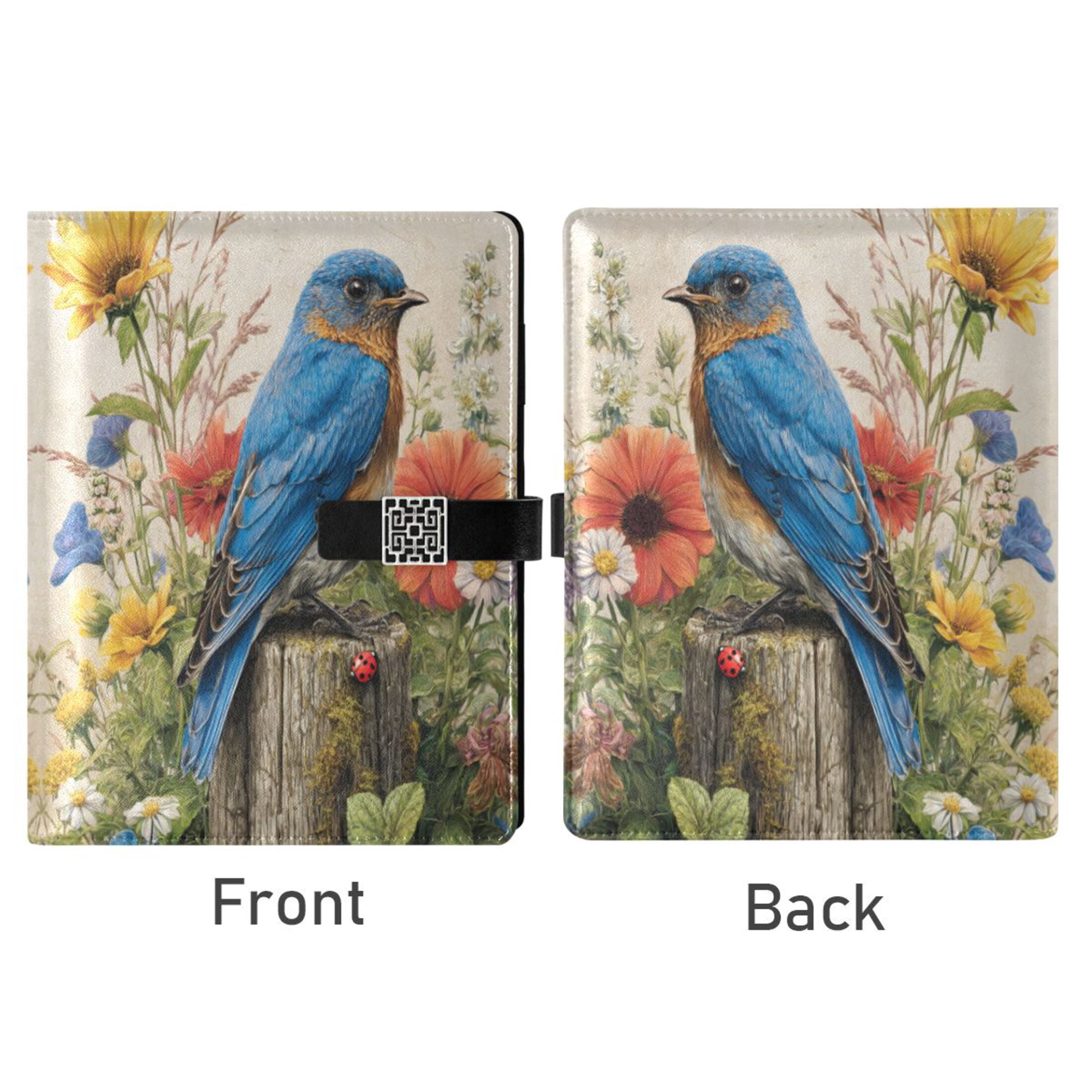 Leather Planner Leather Notebook Notebook Journal Binder Design Pen Pocket Design Convenient for Storage Blue Bird Perched